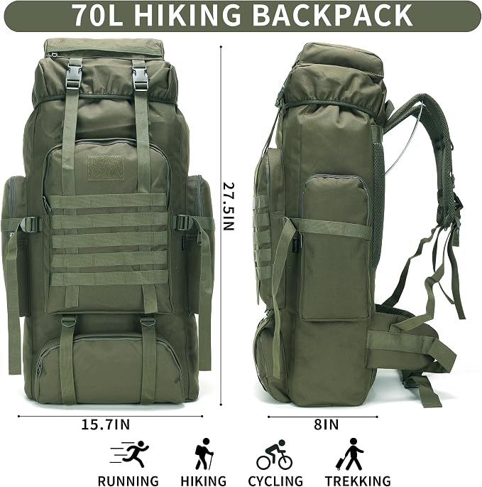 Hiking Backpack for Men 70L/100L Camping Backpack Military Rucksack Molle 3 - Image 2