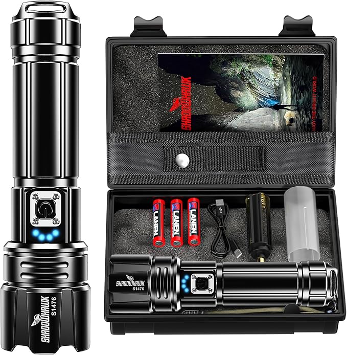Flashlight 10000 High Lumens Rechargeable - 30W Super Bright LED Flash Light | by Shadowhawk