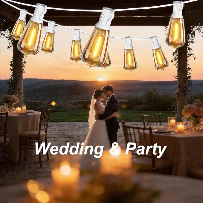 DAMAING LED Outdoor String Lights 100FT Patio Lights - Image 5