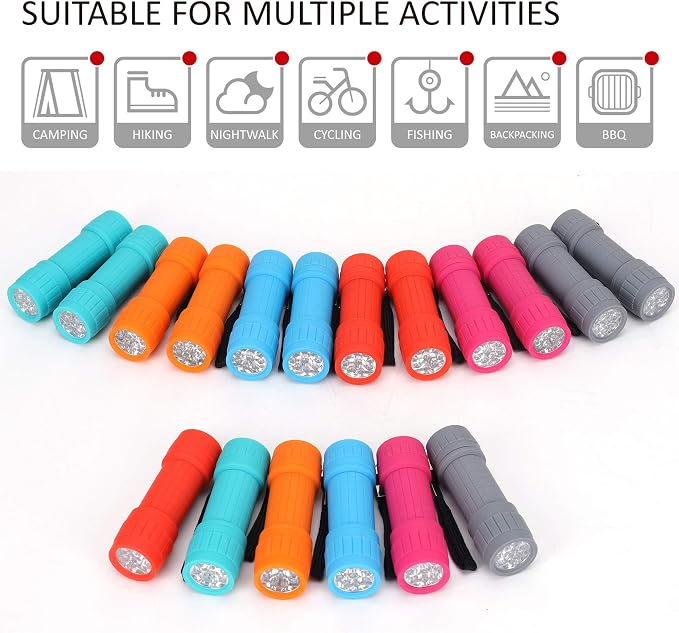 FASTPRO 18-Pack, 9-LED Mini Flashlight Set, AAA Batteries are Included and - Image 6