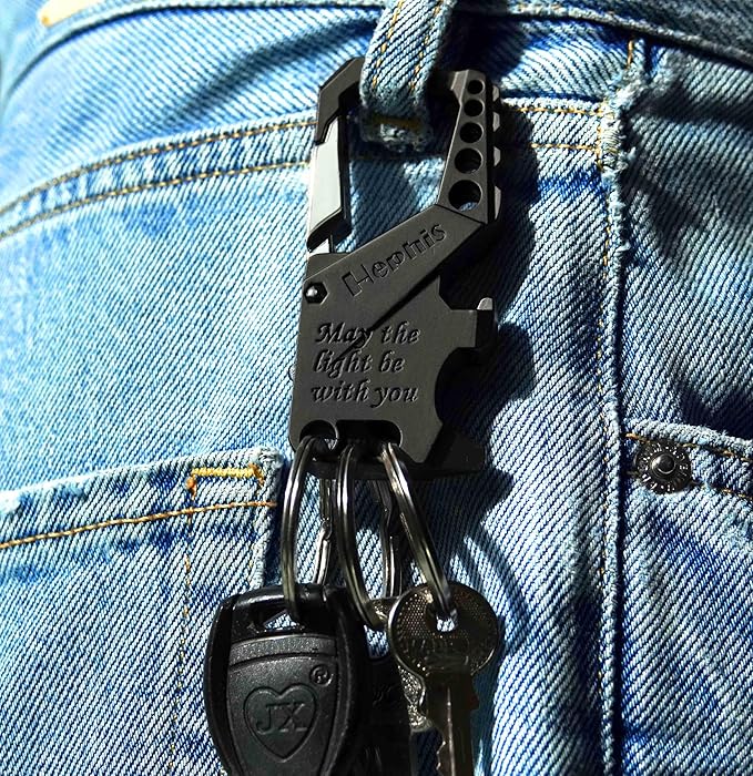Hephis Skull Heavy Duty Key Chain, Car Emergency Escape Tool, Seat belt Cutter - Image 3