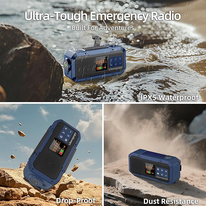 Emergency Weather Radio with IPX5 Waterproof Portable Bluetooth Speaker - Image 6