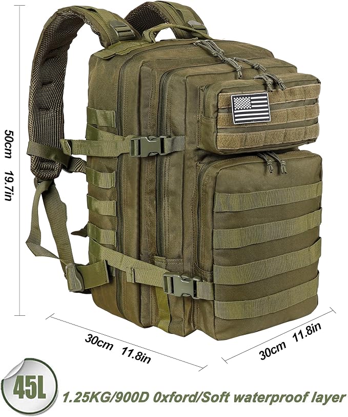 LHI Military Tactical Backpack for Men and Women 45L Army 3 Days Assault Pack - Image 3