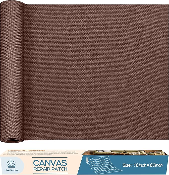 KING MOUNTAIN Canvas Repair Patch 16×60 Inch Self-Adhesive Waterproof Fabric by ForABetterHomeLife