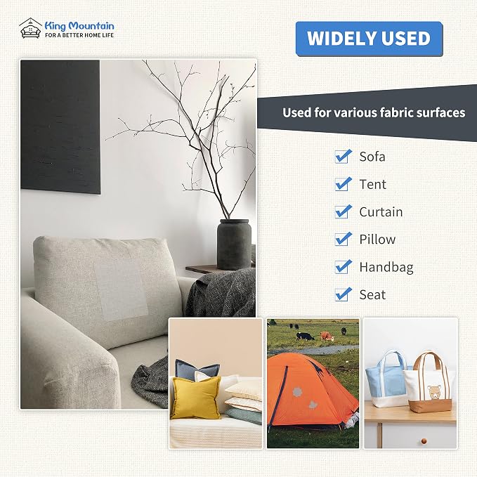 KING MOUNTAIN Canvas Repair Patch 9 x11 Inch 2 Pcs Self-Adhesive Waterproof - Image 5
