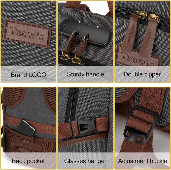 Tzowla Canvas Laptop Backpack-Anti Theft Bag - Image 5