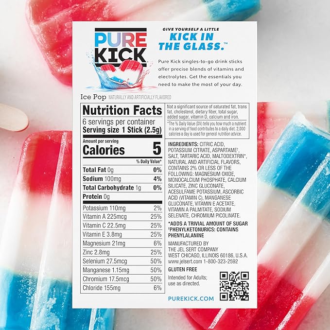 Pure Kick Hydration Singles To Go Drink Mix, Ice Pop, Includes 12 Boxes - Image 2