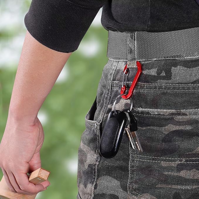 Mini Carabiner Clip Aluminum Lightweight D-Shape Spring - Image 3