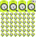 50 Pack Orienteering Compass Bulk Advanced Baseplate Compass Hiking Survival by Unknown