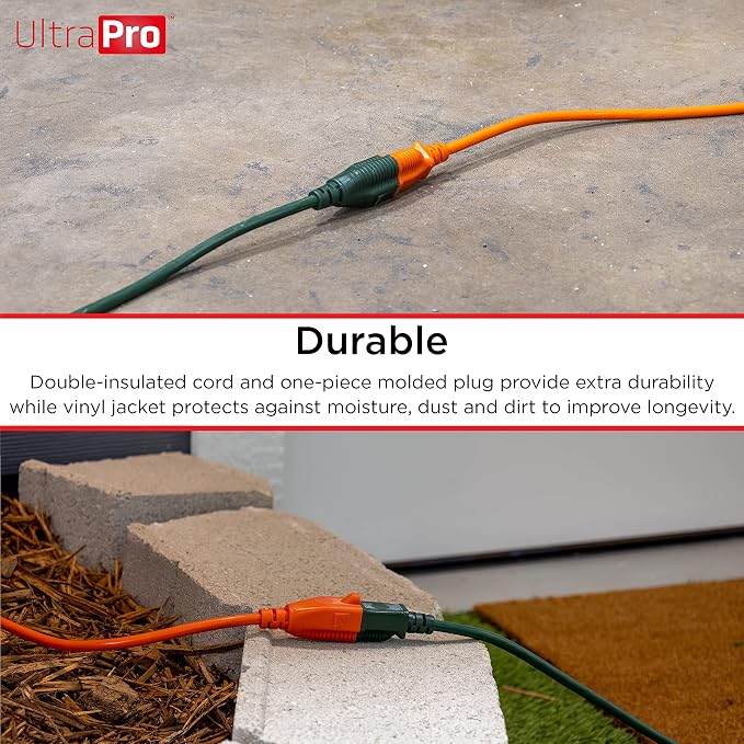 UltraPro Outdoor Extension Cord, 15 Ft, Heavy Duty 3 Prong Extension Cord - Image 4