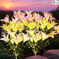 GIGALUMI Solar Garden Lights, 8 Pack LED Lily Garden Decor Carefree Solar by GIGALUMI