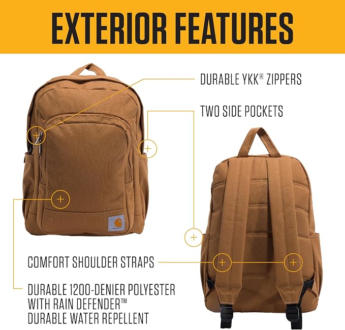 Carhartt 25L Classic Laptop Backpack, Durable Water-Resistant Pack W/ 15" - Image 2
