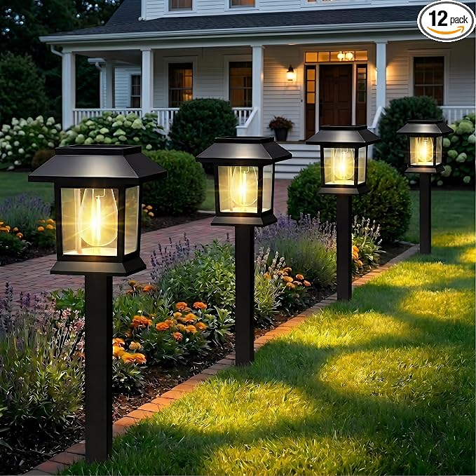 Benany Solar Outdoor Lights, 12 Pack Solar Pathway Lights Waterproof, Landscape by SolarOutdoorLights
