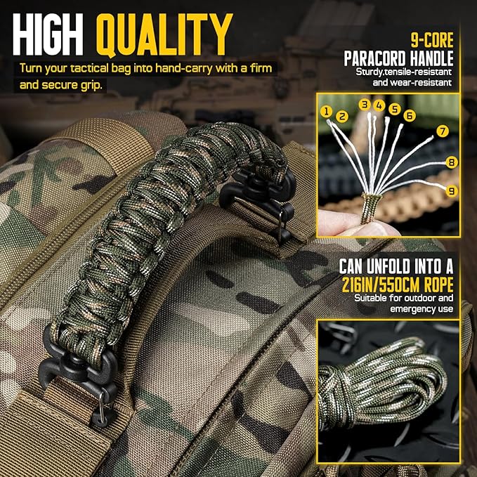 Tactical Paracord Handle，9-core Weaving Paracord Strap - Image 3