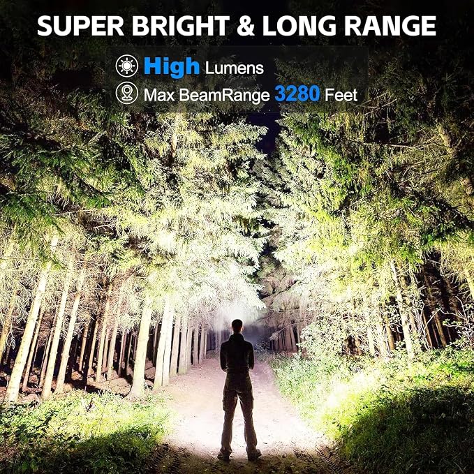3 Pack Rechargeable LED Flashlights 990, 000 Lumens, Adjustable, 5 Modes - Image 2