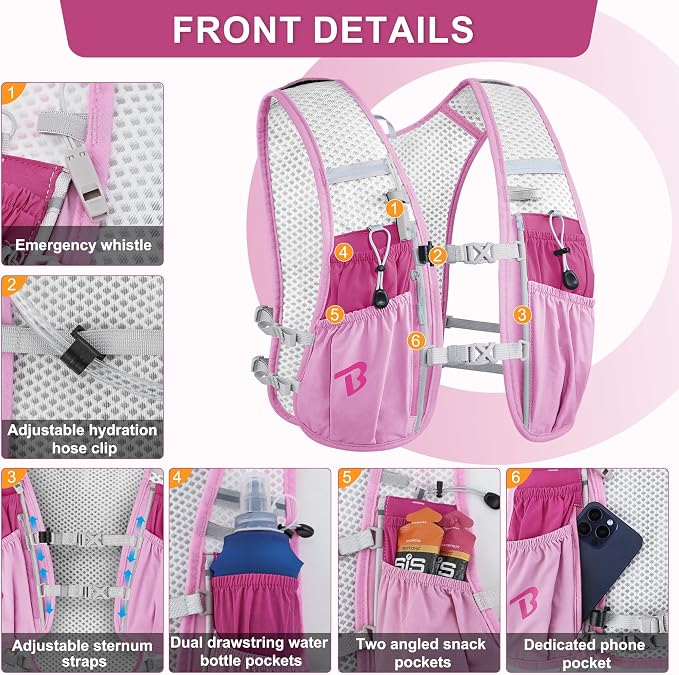 BECOJADDE Running Vest Hydration Backpack - Image 2