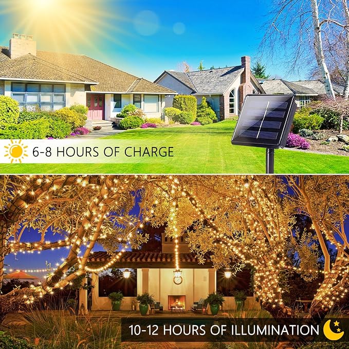 4 Pack Solar String Lights for Outside, 170 FT Total 480 LED Solar Chrismas - Image 5
