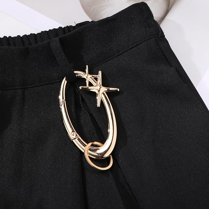 Y2K Cute Star Carabiner Keychain Cool Belt Loop Clip Starlight Heavy Duty - Image 3