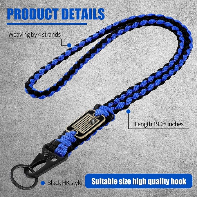 Frienda 2 Set Heavy Duty Paracord Lanyard Necklace Whistles Strap Braided 550 - Image 4
