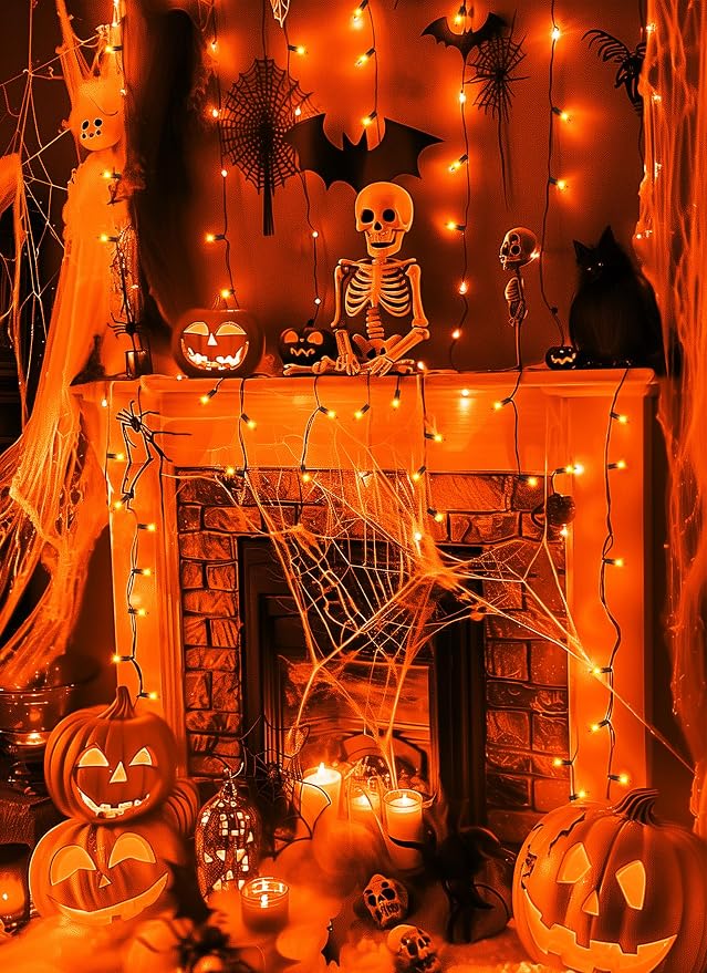 2 Pack Orange Halloween Mini Lights, 13 Feet 50 Count Totally 100 Count - Image 4