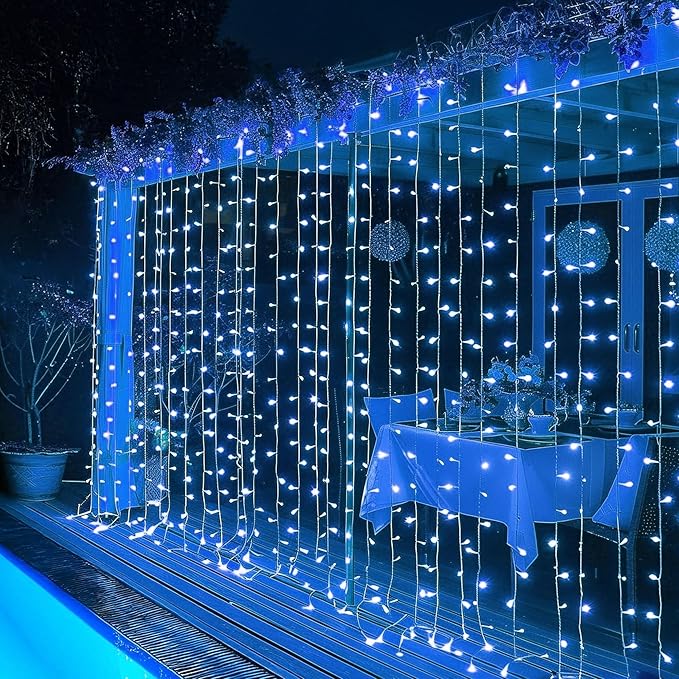 Dazzle Bright 300 LED Curtain String Lights, Christmas Fairy Lights by DazzleBright