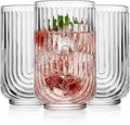 Glaver's Drinking Glasses Set of 8. 17oz Vintage Drinking Cups. Ripple Cocktail by Glavers