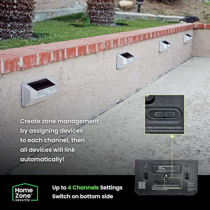 Home Zone Mesh Linkable Series 4-Pack Solar SMD LED Security Wall Pack Light - Image 4