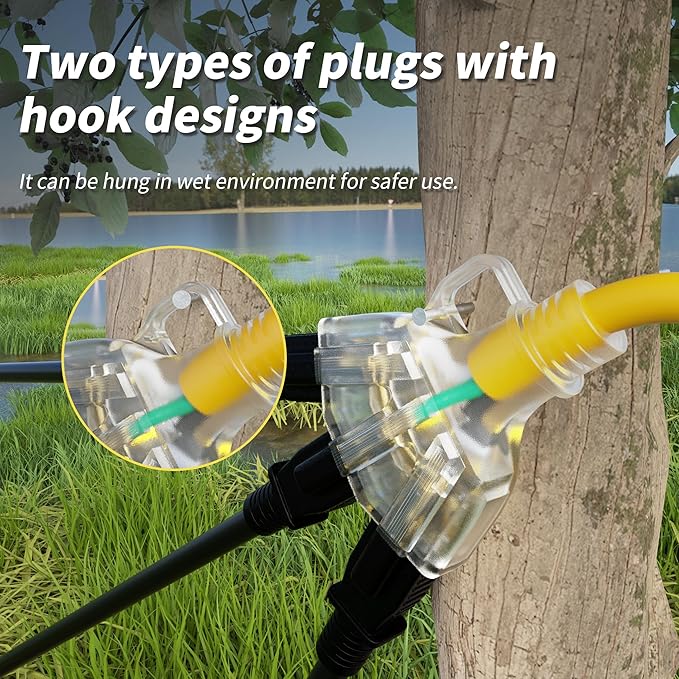 PlugSaf 3 FT 12/3 Gauge Outdoor Extension Cord - Image 4
