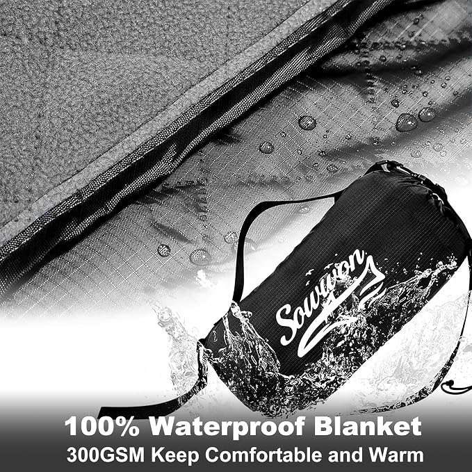Waterproof Outdoor Blanket 92”X 60” Packable, Stadium Blankets - Image 3