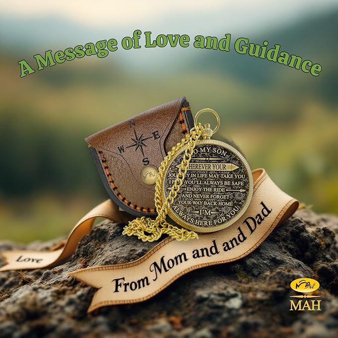 Brass Compass Gift to My Son Never Forget I Love You, Sentimental Keepsake from - Image 6