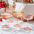 Khen Shatterproof Acrylic Ribbed Vintage Art Deco Coupe Glasses | Set of 4 | by Khen