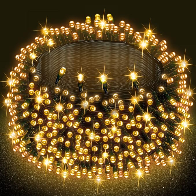 Dazzle Bright Warm White Christmas String Lights, 82ft 1000 LED Waterproof by DazzleBright