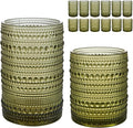HomeVogue Vintage Hobnail Drinking Glasses Set of 12, 15 oz Highball Glasses & by HomeVogue