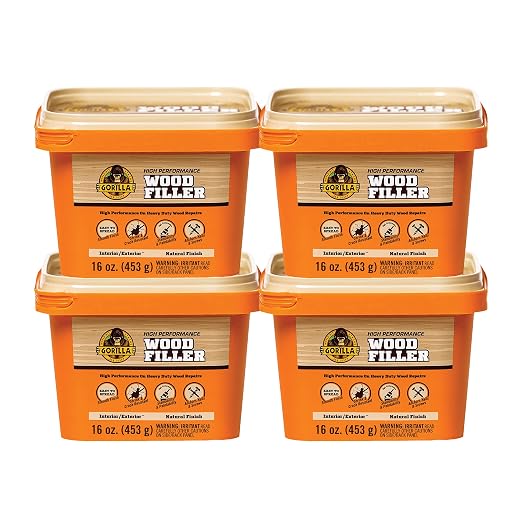 Gorilla All Purpose Wood Filler, Natural Finish, 16 Ounce Tub by Gorilla