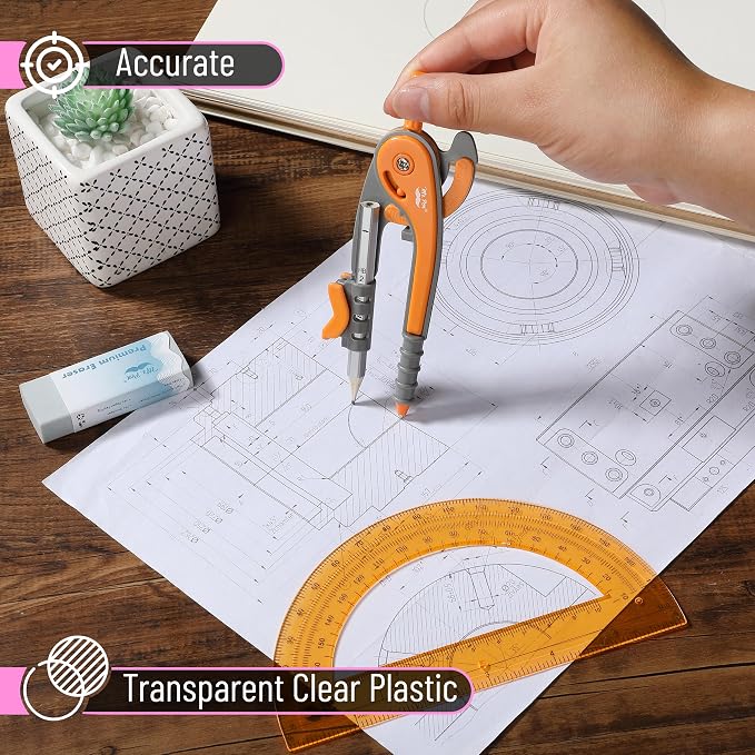 Mr. Pen- Geometry Compass and Protractor Set, 12 Sets, 6 Inch Compass, 6 Inch - Image 4