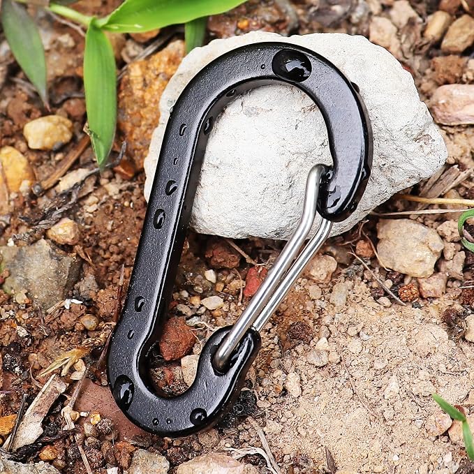 Mini Carabiner Clip Aluminum Lightweight D-Shape Spring - Image 5
