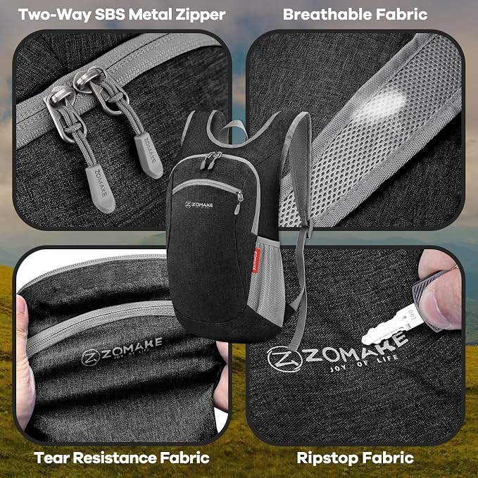ZOMAKE Ultra Lightweight Packable Backpack 10L, Small Foldable Backpacks Hiking - Image 4