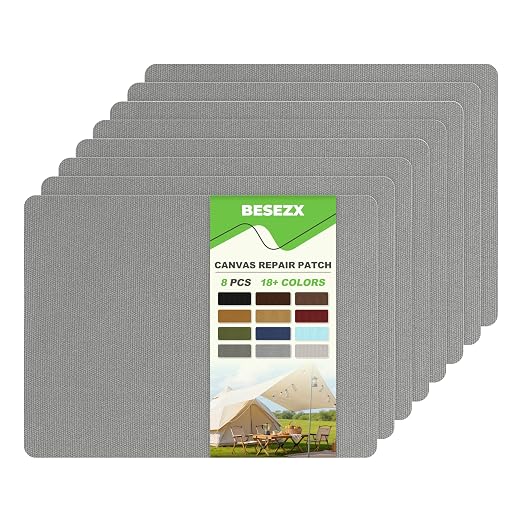 Besezx Canvas Repair Patch, Outdoor Gear Patch, 7.87x5.9 Inches 8PCS, by Besezx