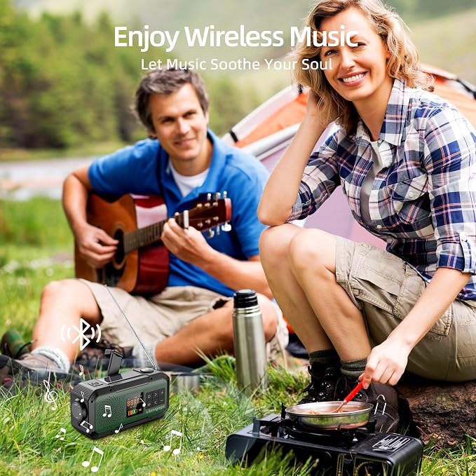 Emergency Radio Waterproof Bluetooth Speaker, Portable Digital AM FM Radio - Image 5