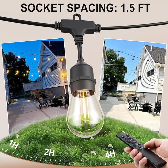 SUFEIMAS LED-Outdoor-String-Lights-Patio-Light-Outside 100FT Waterproof String - Image 4