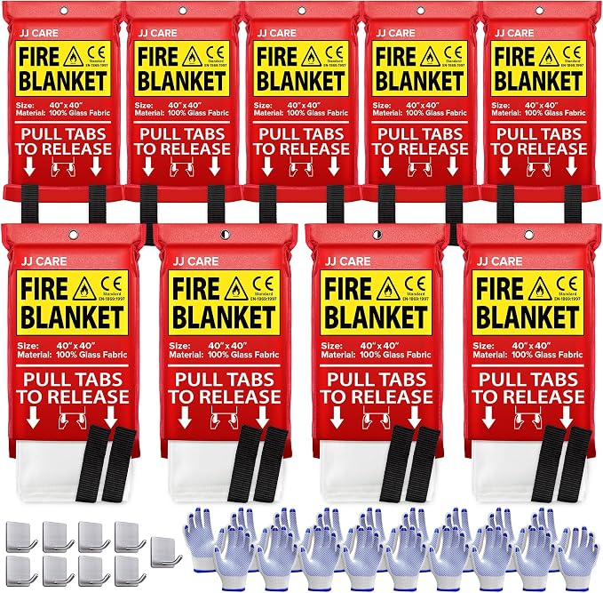 JJ CARE Fire Blanket – 9 Packs by JJCARE
