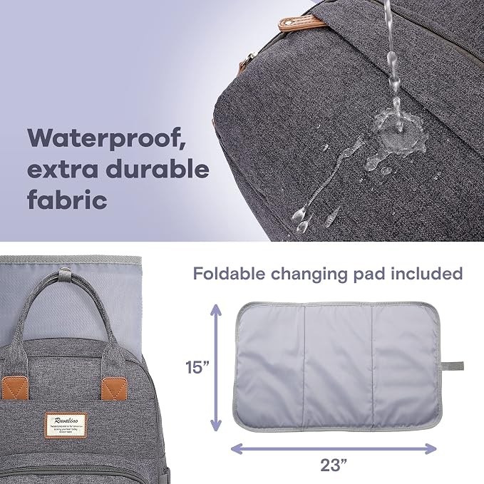 RUVALINO Diaper Bag Backpack-Expandable Baby Bag - Image 7