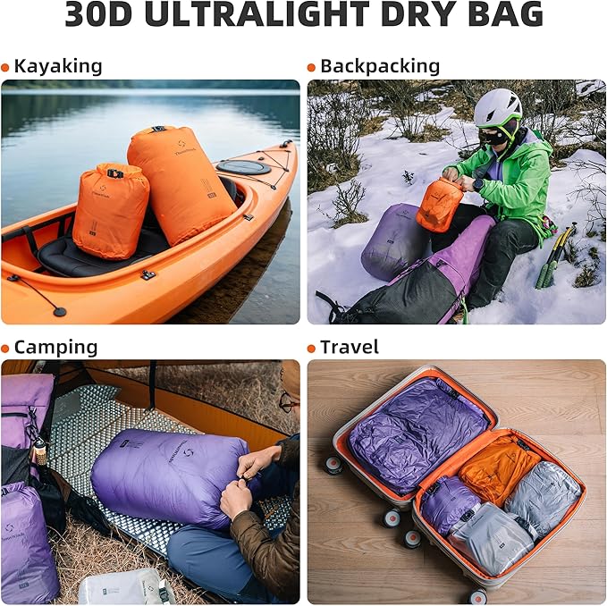 Thous Winds Waterproof Dry Bag, 30D Lightweight Dry Storage, 12L/24L/36L Roll - Image 3