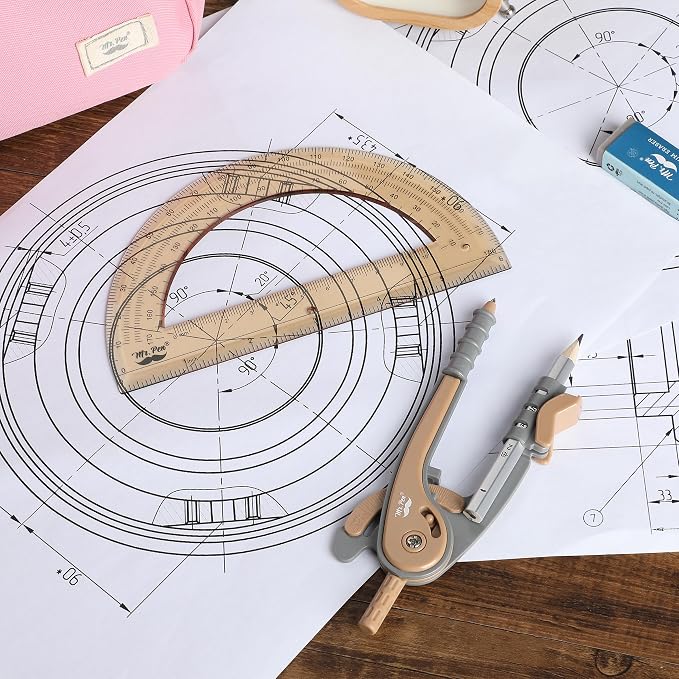 Mr. Pen- Geometry Compass and Protractor Set, 6 Inch Compass, 6 Inch Protractor - Image 6