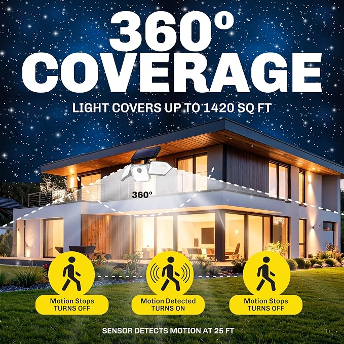 Bionic Flood Light 2 Pk Solar Lights Outdoor Waterproof, Ultra Bright 89 LEDs - Image 4