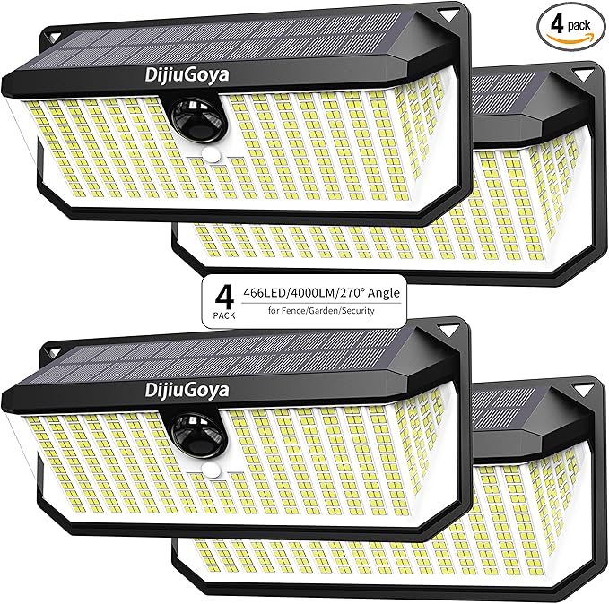 Solar Security Lights, 466 LED 4000 Lm by DijiuGoyaFlagship