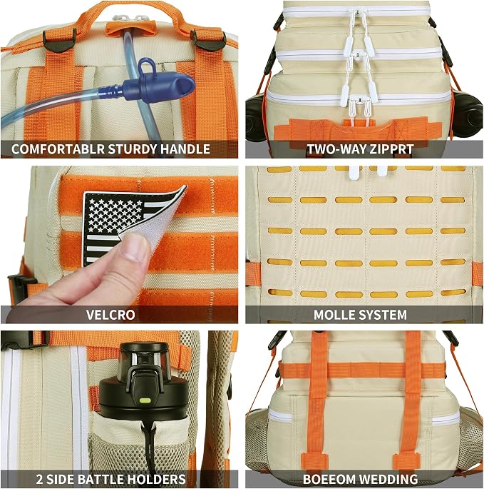 Military Tactical Backpack 45L/25L 3 Day Assault Pack Molle Daypack Hiking - Image 4