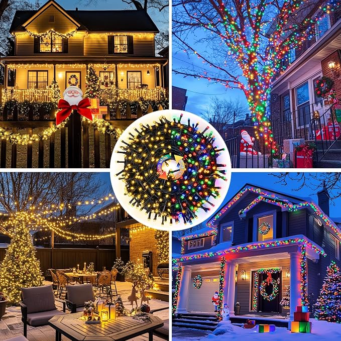 JMEXSUSS Color Changing Christmas Lights, 66ft 200 LED Warm White & Multicolor - Image 6