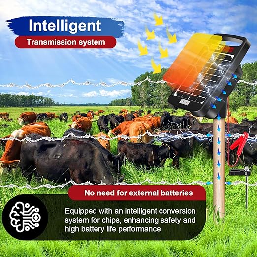 5 Miles Solar Powered Electric Fence Charger – 0.11J Output, 24/7 Day/Night - Image 2