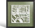 O3 Design Studio Washington D.C. Cut Map Framed, 9x9 inches, Paper Cutting Art by O3DESIGNSTUDIO